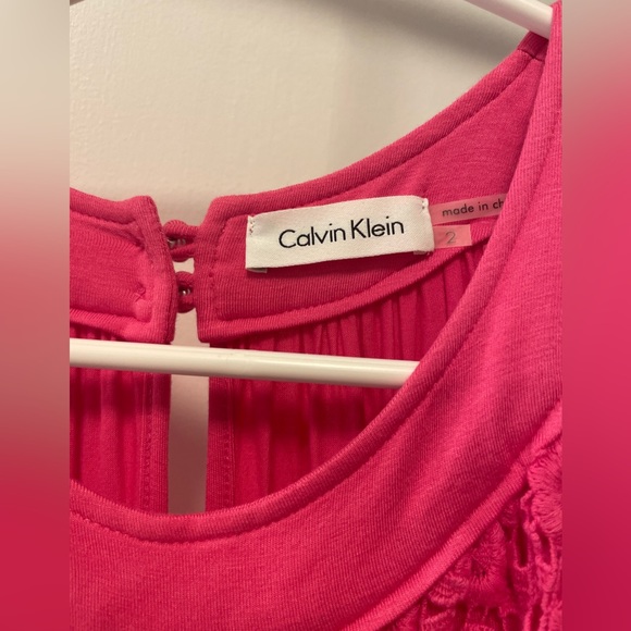 NWT Calvin Klein flamingo pink maxi dress sz 2 - Picture 3 of 5